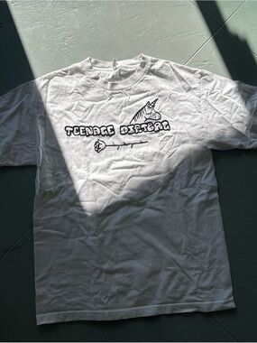 Teenage Dirtbag White hand embroidered Graphic Tee - Casual Short Sleeve Shirt